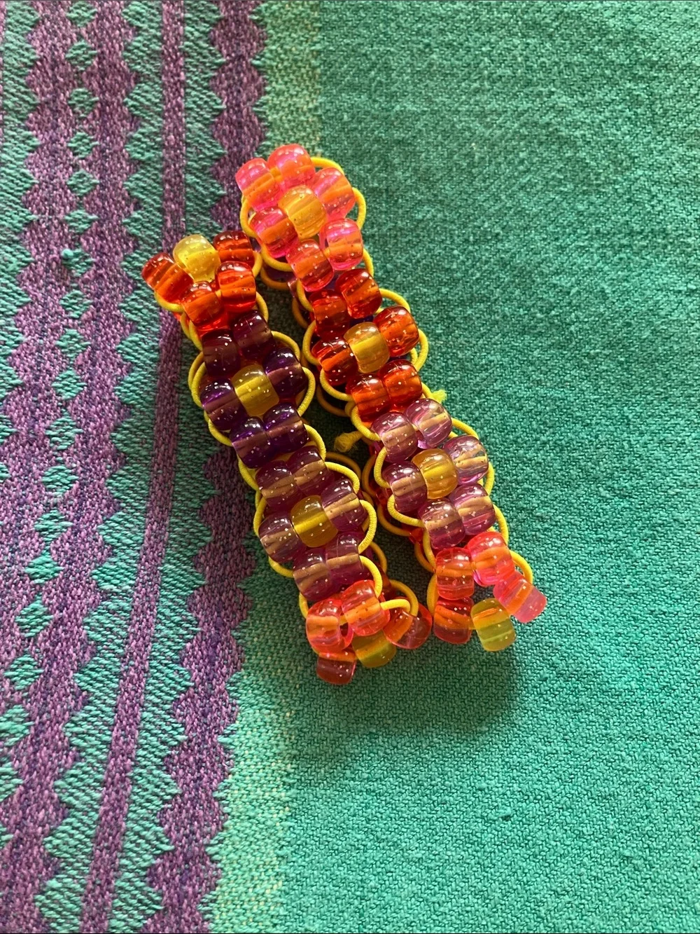 Colorful Pony Bead Flower Power Bracelets
